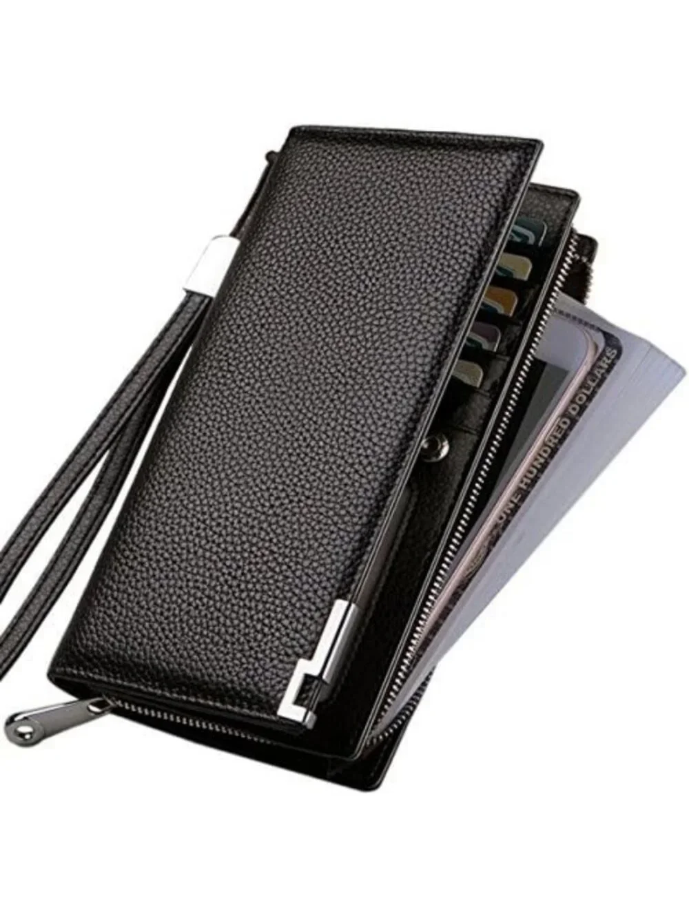 Stylish Leather Bifold Wallet for Men | RFID Blocking, Zipper Closure, Slim